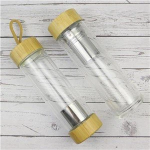 Bottiglia d'acqua in vetro a doppia parete