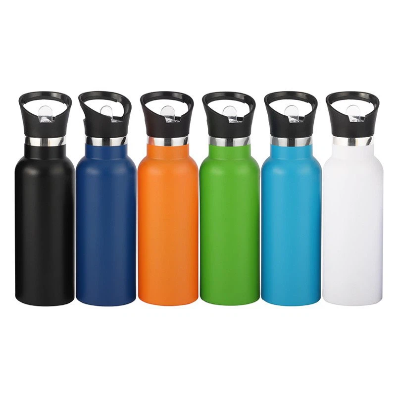 Borraccia in acciaio inox con cannuccia